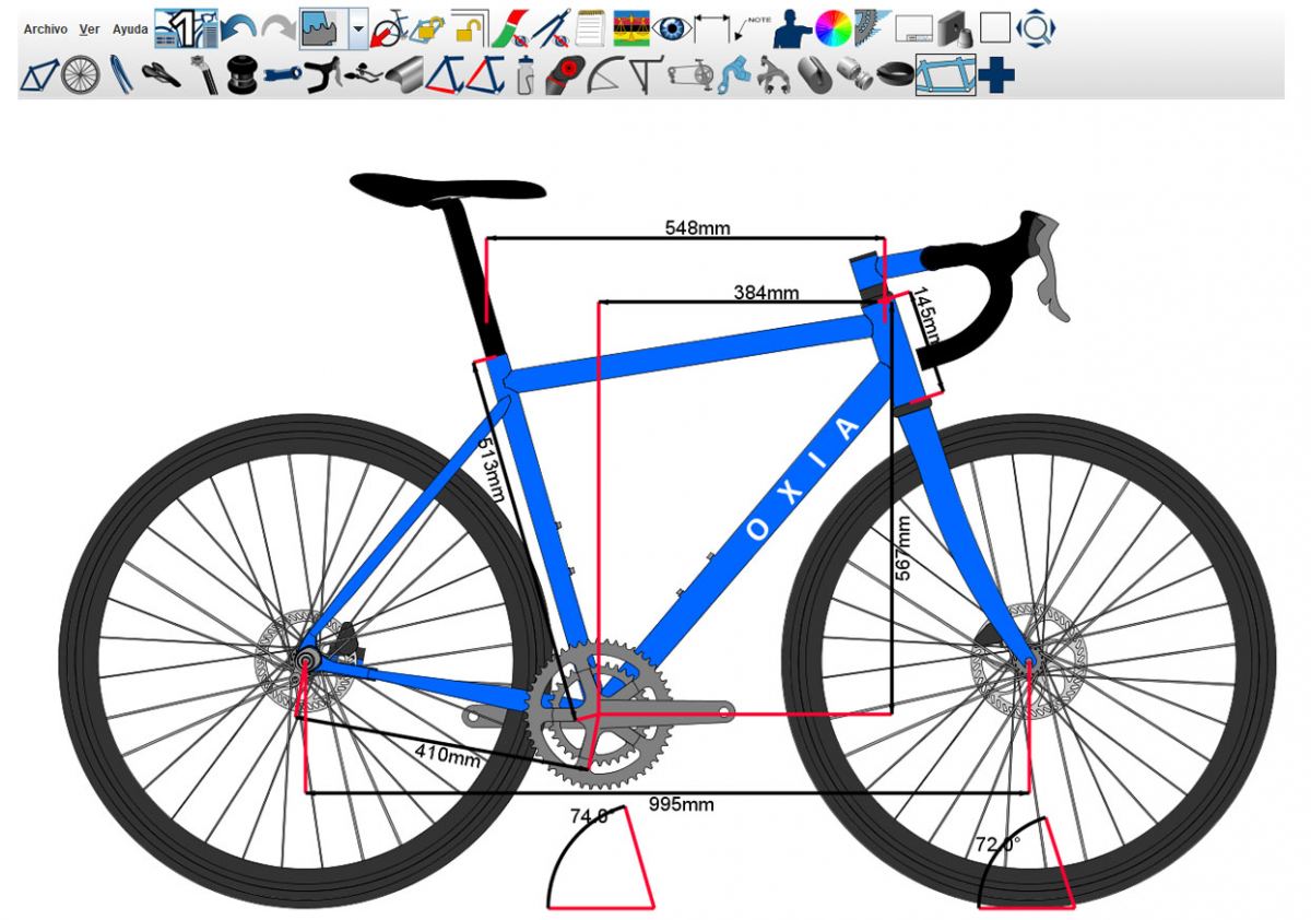 Designing the geometry of a bicycle in BikeCAD