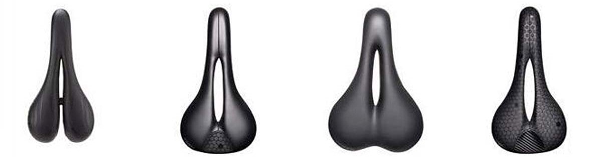 Visual comparison of several bicycle saddle models